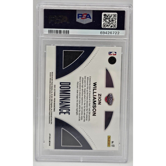 2021 Panini Prizm Zion Williamson Dominance Green PSA 10 - Picture 4 of 4